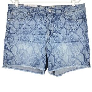 NWT Seven7 Womens Weekend Summer Shorts Size 12 Python Indigo 5" Inseam Fray Hem